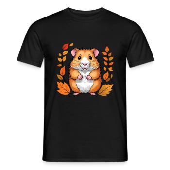 Autumn hamster - Men's T-Shirt - black - Front - AI Model Male 178 light (178cm)