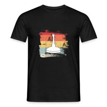 Curling Gift Vintage Retro Stocksport - Men's T-Shirt - black - Front - AI Model Male 178 light (178cm)