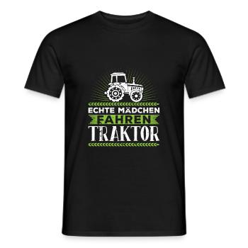 Trecker Damen Bauernhof Echte Mädchen Traktor - Männer T-Shirt - Schwarz - Vorne - AI Model Male 178 light (178cm)