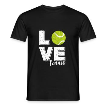 Ich Liebe Tennis Tennisball LOVE TENNIS - Männer T-Shirt - Schwarz - Vorne - AI Model Male 178 light (178cm)