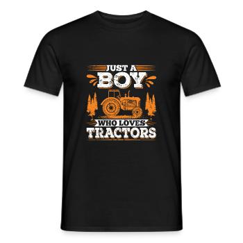Boy Loves Tractors Tractor Farm - Men's T-Shirt - black - Front - AI Model Male 178 light (178cm)