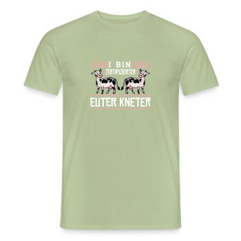 Landwirt Milchbauer Kühe Melken - Männer T-Shirt - Sage - Vorne - AI Model Male 178 light (178cm)