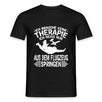 Ich Brauche Keine Therapie Flugzeug Fallschirm - Männer T-Shirt - Schwarz - Vorne - AI Model Male 178 light (178cm)