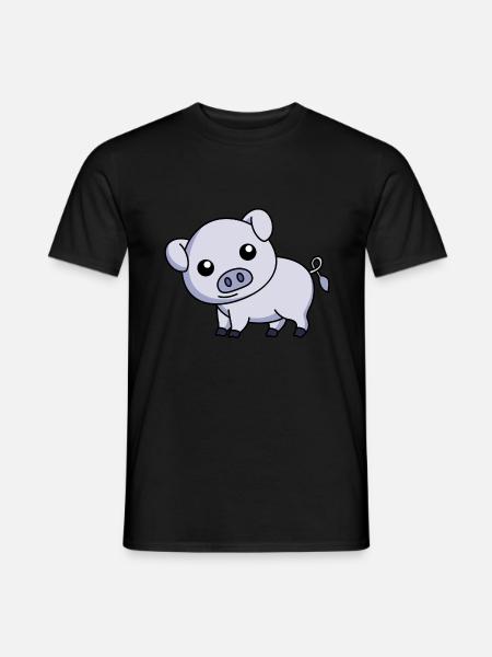 Pig Comic Animal - Men's T-Shirt - black