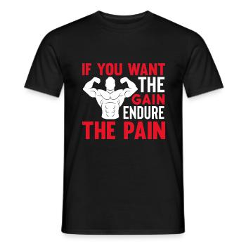 Si vous voulez que le gain supporte la douleur - T-shirt homme - noir - Devant - AI Model Male 178 light (178cm)