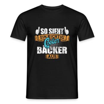So sieht ein richtig cooler Bäcker aus - Männer T-Shirt - Schwarz - Vorne - AI Model Male 178 light (178cm)
