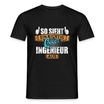 So sieht ein richtig cooler Ingenieur aus - Männer T-Shirt - Schwarz - Vorne - AI Model Male 178 light (178cm)