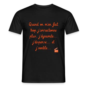 Tontons Flingueurs J'dynamite J'disperse J'ventile - T-shirt homme - noir - Devant - AI Model Male 178 light (178cm)