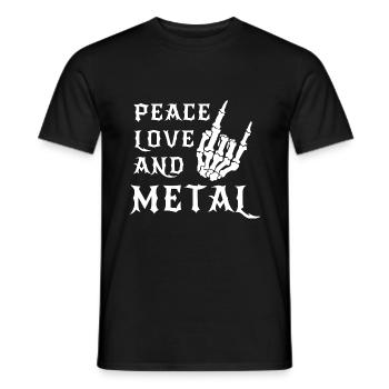 Peace Love And Metal - Music - Saying - Men's T-Shirt - black - Front - AI Model Male 178 light (178cm)