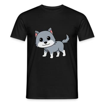 Wolf Comic Tier - Männer T-Shirt - Schwarz - Vorne - AI Model Male 178 light (178cm)