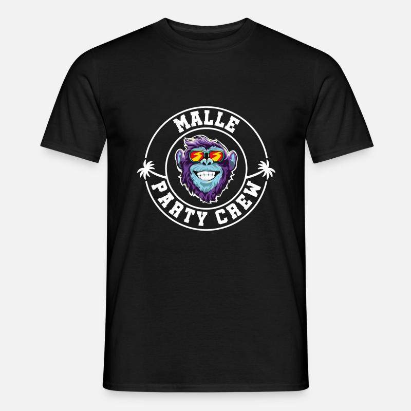 Malle Party Crew Affe Affe - Männer T-Shirt - Schwarz