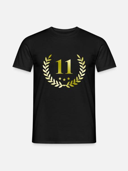 11 Numero corona - T-shirt uomo - nero