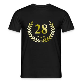 28 Zahl Kranz - Männer T-Shirt - Schwarz - Vorne - AI Model Male 178 light (178cm)