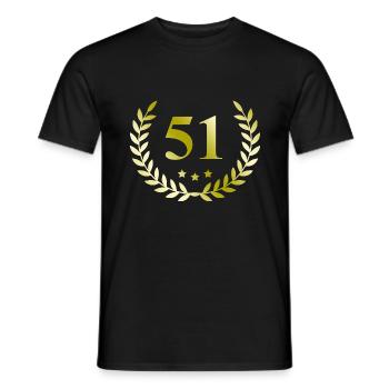 51 Zahl Kranz - Männer T-Shirt - Schwarz - Vorne - AI Model Male 178 light (178cm)
