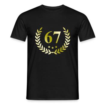 67 Zahl Kranz - Männer T-Shirt - Schwarz - Vorne - AI Model Male 178 light (178cm)