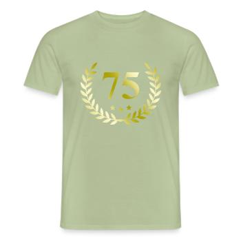 75 Number wreath - Men's T-Shirt - sage - Front - AI Model Male 178 light (178cm)