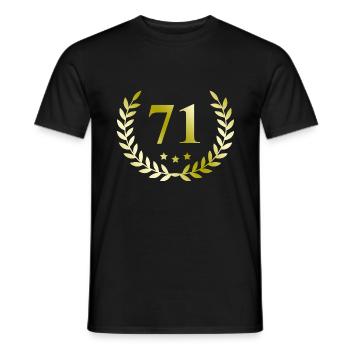 71 Zahl Kranz - Männer T-Shirt - Schwarz - Vorne - AI Model Male 178 light (178cm)
