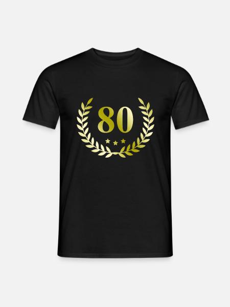 80 Couronne numéro - T-shirt homme - noir