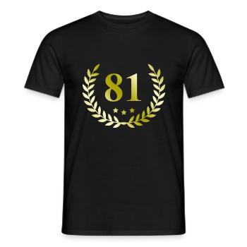 81 Number wreath - Men's T-Shirt - black - Front - AI Model Male 178 light (178cm)