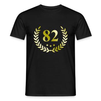 82 Number wreath - Men's T-Shirt - black - Front - AI Model Male 178 light (178cm)