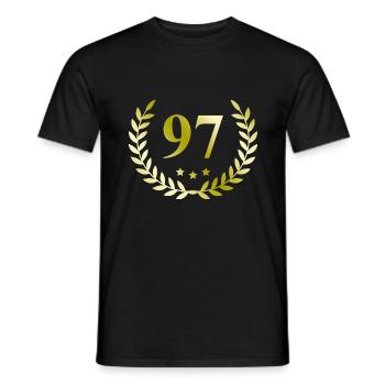97 Nombre de couronnes - T-shirt homme - noir - Devant - AI Model Male 178 light (178cm)