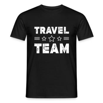 Travel Team - Männer T-Shirt - Schwarz - Vorne - AI Model Male 178 light (178cm)