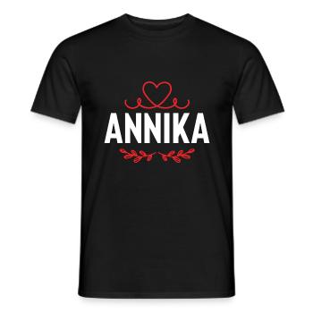 Annika - Männer T-Shirt - Schwarz - Vorne - AI Model Male 178 light (178cm)