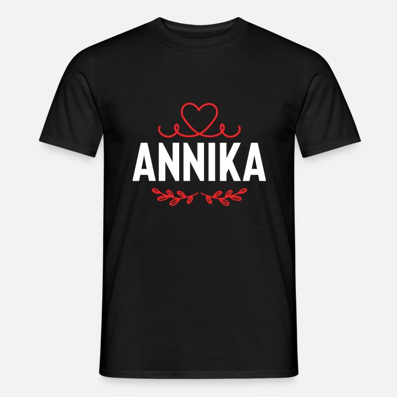 Annika - Männer T-Shirt - Schwarz
