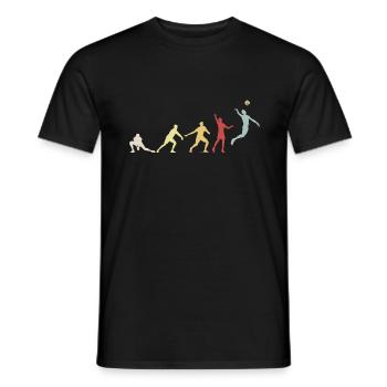 Volleyballer Evolution Retro Beach Volleyball - Men's T-Shirt - black - Front - AI Model Male 178 light (178cm)