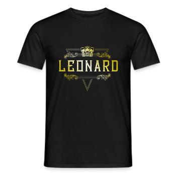 Leonard - Men's T-Shirt - black - Front - AI Model Male 178 light (178cm)