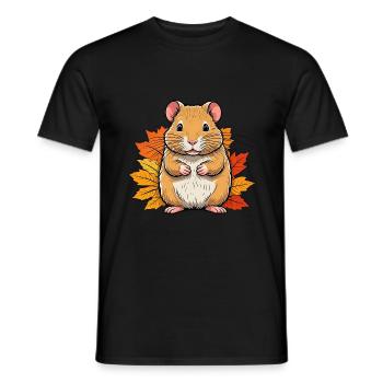 Halloween hamster / Autumn mouse - Men's T-Shirt - black - Front - AI Model Male 178 light (178cm)