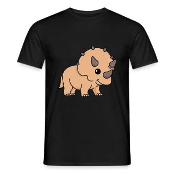 Dinosaur triceratops comic - Men's T-Shirt - black - Front - AI Model Male 178 light (178cm)