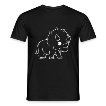 Dinosaur triceratops comic - Men's T-Shirt - black - Front - AI Model Male 178 light (178cm)