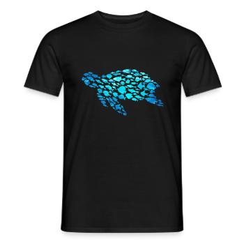 Water turtle Fish Sea creatures - Men's T-Shirt - black - Front - AI Model Male 178 light (178cm)