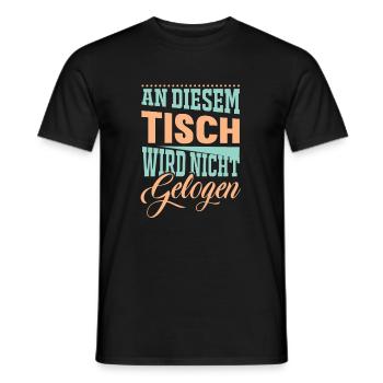 An diesem Tisch wird nicht gelogen - Männer T-Shirt - Schwarz - Vorne - AI Model Male 178 light (178cm)