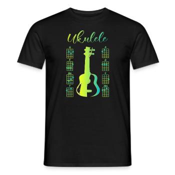 Uku love yellow - Men's T-Shirt - black - Front - AI Model Male 178 light (178cm)