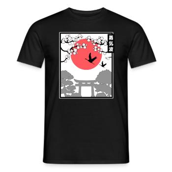 Art japonais du Japon Art du soleil japonais - T-shirt homme - noir - Devant - AI Model Male 178 light (178cm)