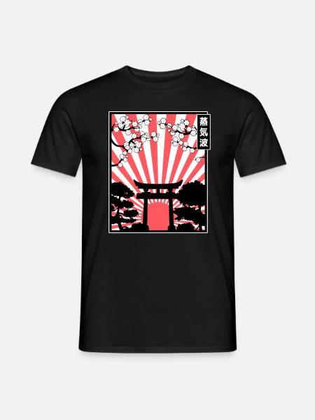 Japanese Japan Art Style Japanese sun manga - Men's T-Shirt - black
