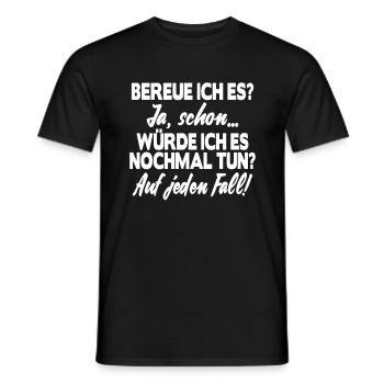 Bereue Ich es? Lustiger Spruch Kinder Büro T-Shirt - Männer T-Shirt - Schwarz - Vorne - AI Model Male 178 light (178cm)