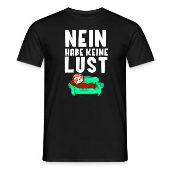 Nein keine Lust Faultier T-Shirt - Männer T-Shirt - Schwarz - Vorne - AI Model Male 178 light (178cm)