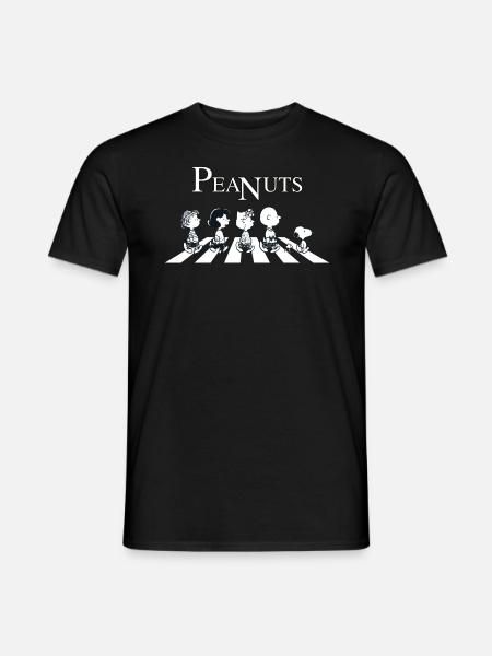 Peanuts Snoopy Charlie Brown Sally Lucy Abbey Road - Männer T-Shirt - Schwarz