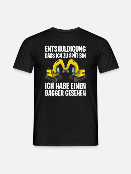 Funny excavator Bagger - Männer T-Shirt - Schwarz