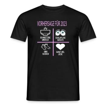 Vorhersage 2023 Werdender Papa Werdende Mama - Männer T-Shirt - Schwarz - Vorne - AI Model Male 178 light (178cm)