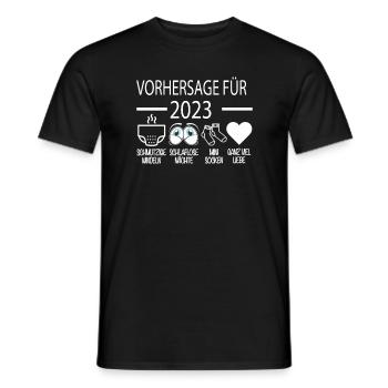 Vorhersage 2023 Werdender Papa Werdende Mama - Männer T-Shirt - Schwarz - Vorne - AI Model Male 178 light (178cm)
