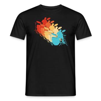 Batteur Percussionniste Femmes Batteur - T-shirt homme - noir - Devant - AI Model Male 178 light (178cm)