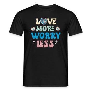 Aimer plus de soucis moins de valentins rétro - T-shirt homme - noir - Devant - AI Model Male 178 light (178cm)