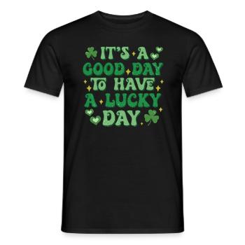 C’est une bonne journée pour avoir un jour de chance - T-shirt homme - noir - Devant - AI Model Male 178 light (178cm)