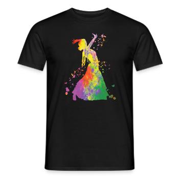 Femme flamenco avec robe flamenco - T-shirt homme - noir - Devant - AI Model Male 178 light (178cm)