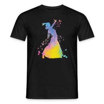 Femme flamenco avec robe flamenco - T-shirt homme - noir - Devant - AI Model Male 178 light (178cm)