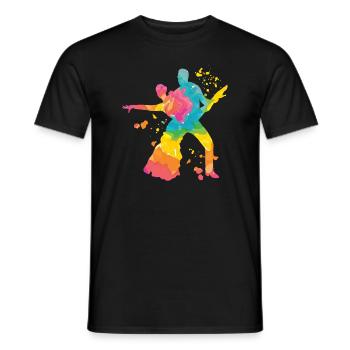 Danseur d’aquarelle de couple de danse latine - T-shirt homme - noir - Devant - AI Model Male 178 light (178cm)